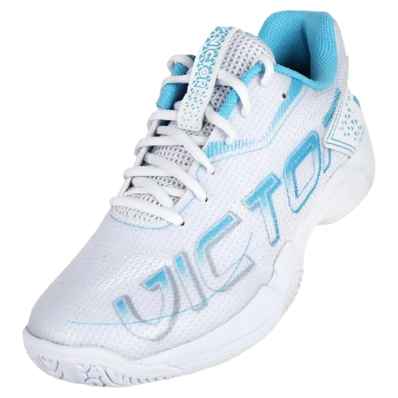 Giày cầu lông Victor A240 AM Trắng xanh - góc nhìn bên hông